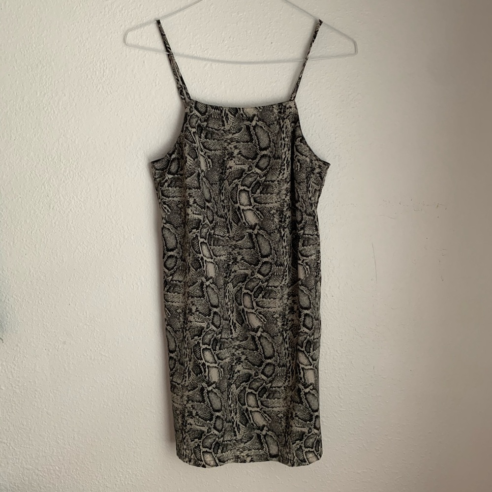 Snakeskin mini dress
